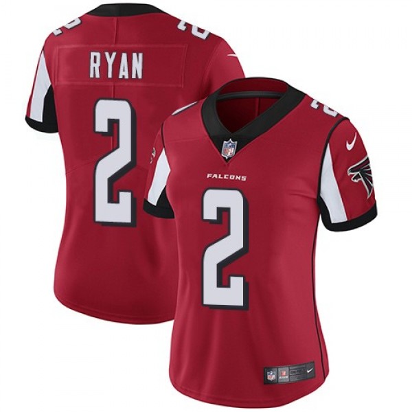 Women's Falcons #2 Matt Ryan Red Team Color Stitched NFL Vapor Untouchable Limited Jersey