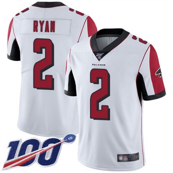 Nike Falcons #2 Matt Ryan White Men's Stitched NFL 100th Season Vapor Limited Jersey