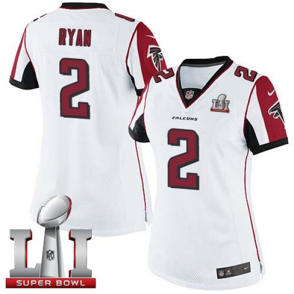 Women's Falcons #2 Matt Ryan White Super Bowl LI 51 Stitched NFL Limited Jersey