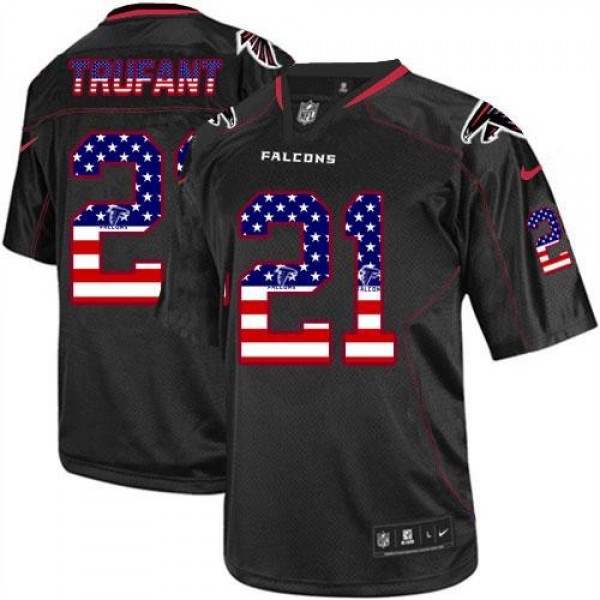 Nike Falcons #21 Desmond Trufant Black Men's Stitched NFL Elite USA Flag Fashion Jersey