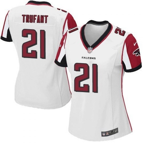 Women's Falcons #21 Desmond Trufant White Stitched NFL Elite Jersey