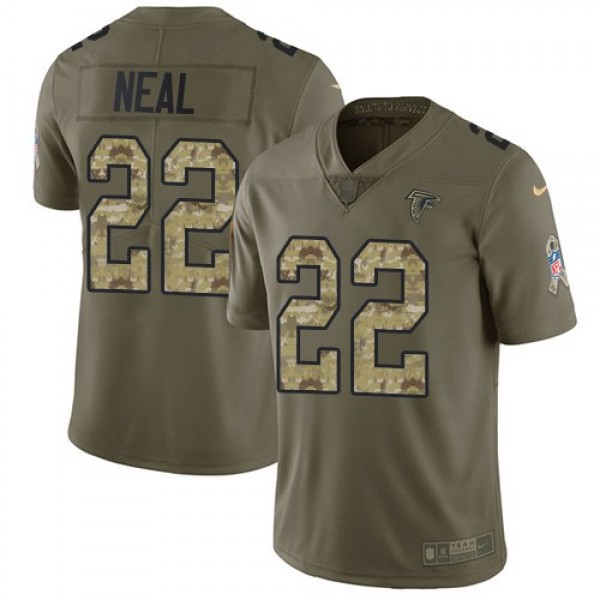 Nike Falcons #22 Keanu Neal Olive/Camo Men's Stitched NFL Limited 2017 Salute To Service Jersey