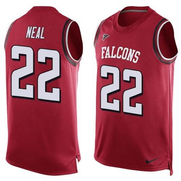 Nike Falcons #22 Keanu Neal Red Team Color Men's Stitched NFL Limited Tank Top Jersey