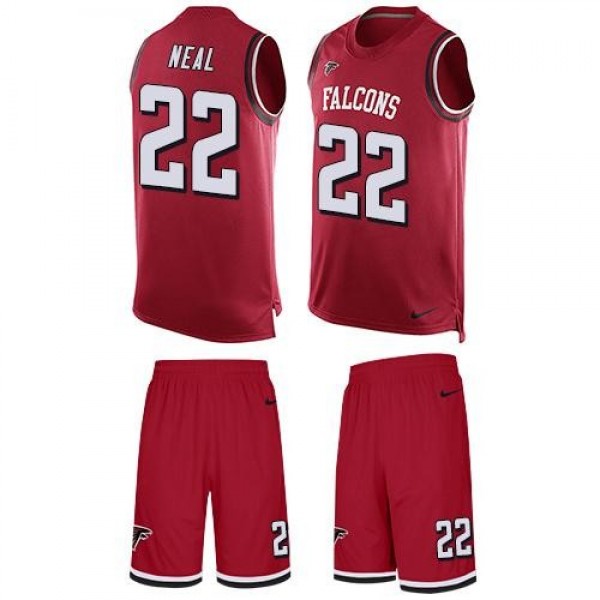 Nike Falcons #22 Keanu Neal Red Team Color Men's Stitched NFL Limited Tank Top Suit Jersey
