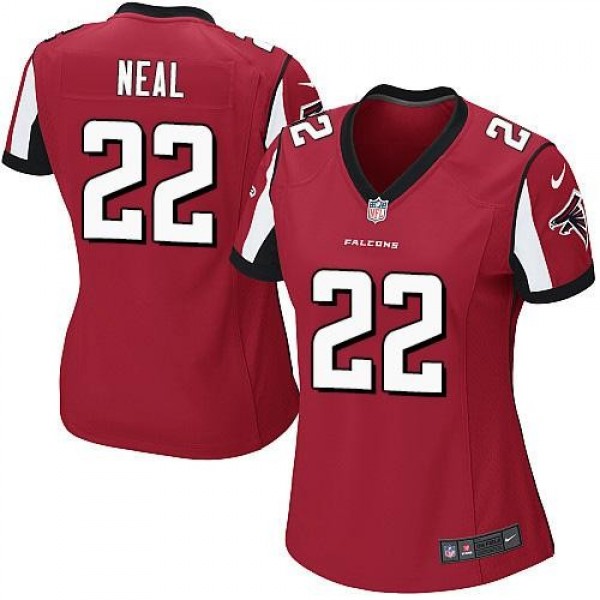 Women's Falcons #22 Keanu Neal Red Team Color Stitched NFL Elite Jersey