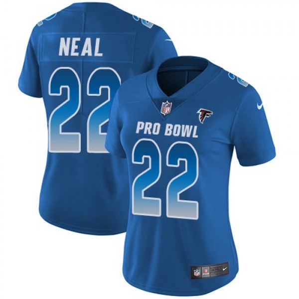 Women's Falcons #22 Keanu Neal Royal Stitched NFL Limited NFC 2018 Pro Bowl Jersey