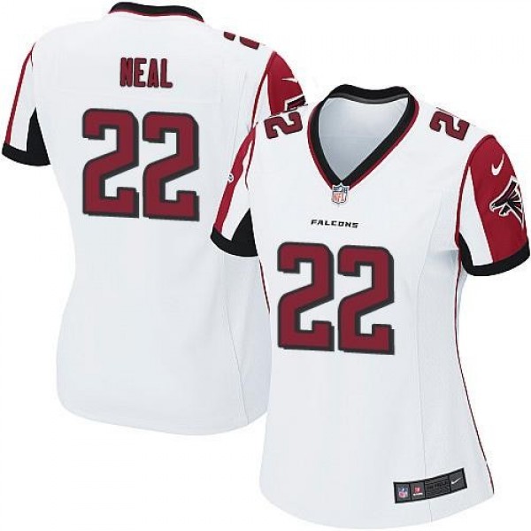 Women's Falcons #22 Keanu Neal White Stitched NFL Elite Jersey