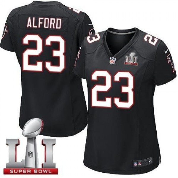 Women's Falcons #23 Robert Alford Black Alternate Super Bowl LI 51 Stitched NFL Elite Jersey