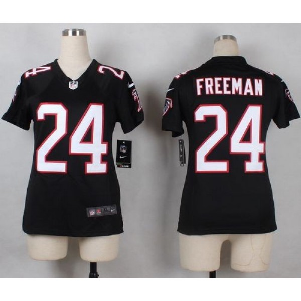 Women's Falcons #24 Devonta Freeman Black Alternate Stitched NFL Elite Jersey