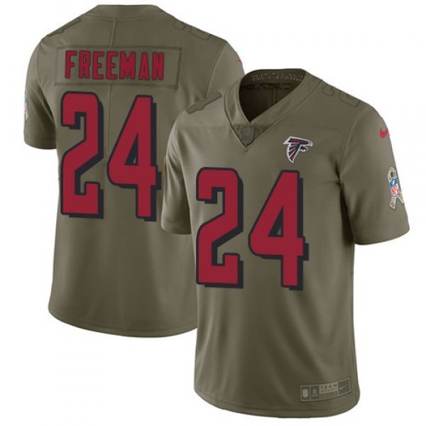 Nike Falcons #24 Devonta Freeman Olive Men's Stitched NFL Limited 2017 Salute To Service Jersey