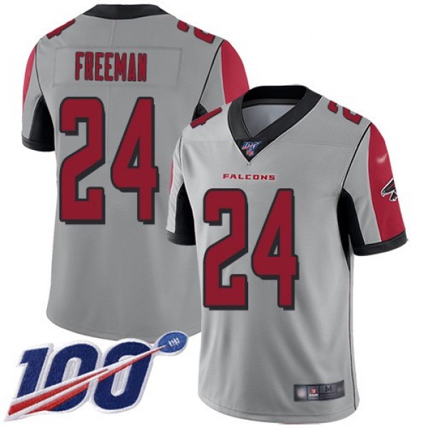 Nike Falcons #24 Devonta Freeman Silver Men's Stitched NFL Limited Inverted Legend 100th Season Jersey