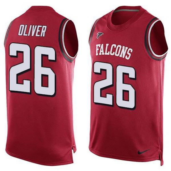 Nike Falcons #26 Isaiah Oliver Red Team Color Men's Stitched NFL Limited Tank Top Jersey