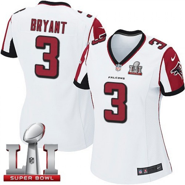 Women's Falcons #3 Matt Bryant White Super Bowl LI 51 Stitched NFL Elite Jersey