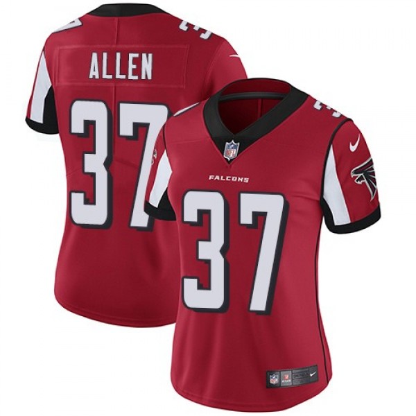 Women's Falcons #37 Ricardo Allen Red Team Color Stitched NFL Vapor Untouchable Limited Jersey
