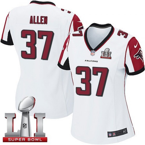 Women's Falcons #37 Ricardo Allen White Super Bowl LI 51 Stitched NFL Elite Jersey