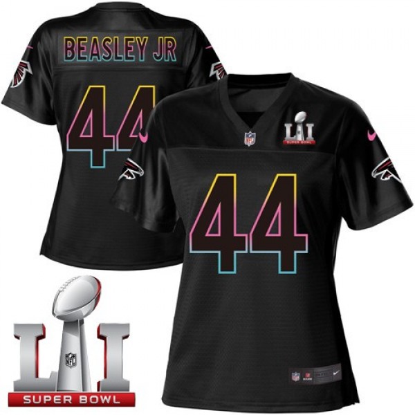 Women's Falcons #44 Vic Beasley Jr Black Super Bowl LI 51 NFL Game Jersey