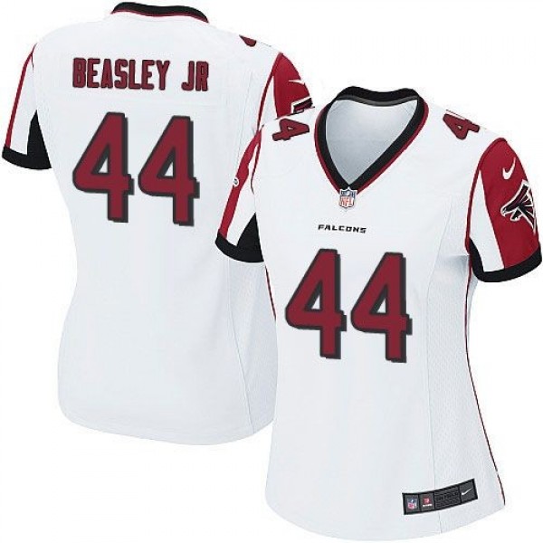 Women's Falcons #44 Vic Beasley Jr White Stitched NFL Elite Jersey
