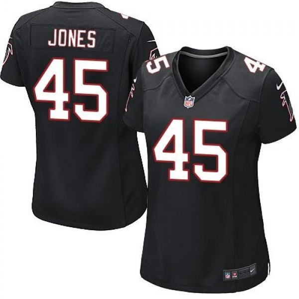 Women's Falcons #45 Deion Jones Black Alternate Stitched NFL Elite Jersey