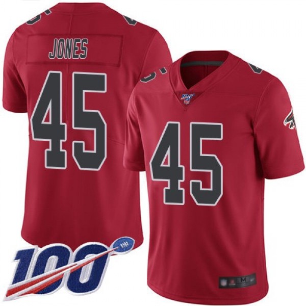 Nike Falcons #45 Deion Jones Red Men's Stitched NFL Limited Rush 100th Season Jersey