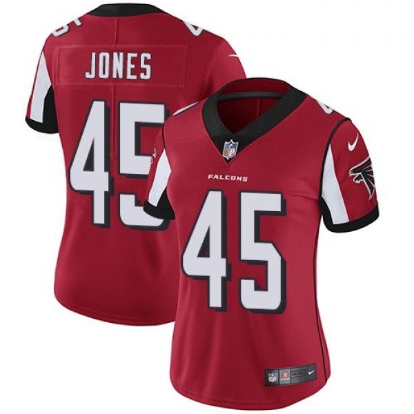 Women's Falcons #45 Deion Jones Red Team Color Stitched NFL Vapor Untouchable Limited Jersey