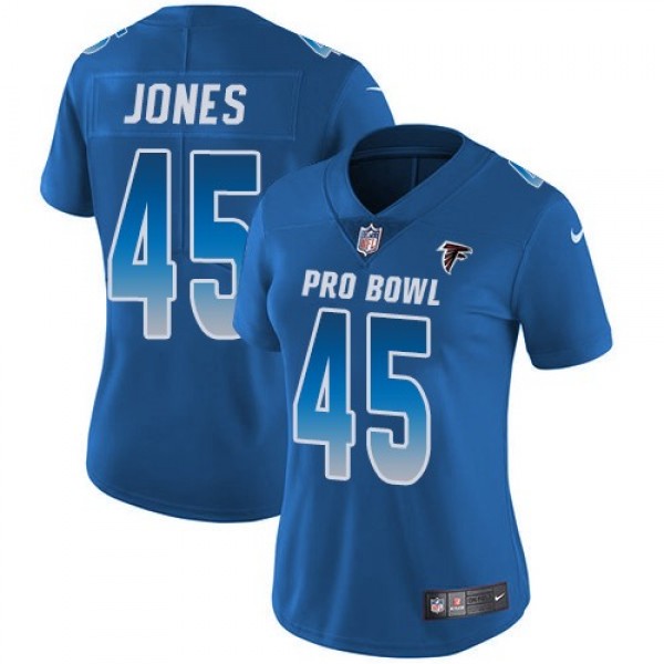 Women's Falcons #45 Deion Jones Royal Stitched NFL Limited NFC 2018 Pro Bowl Jersey