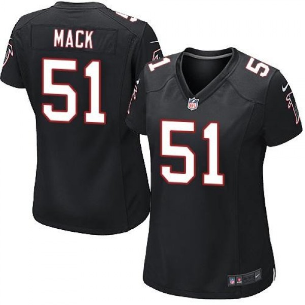 Women's Falcons #51 Alex Mack Black Alternate Stitched NFL Elite Jersey