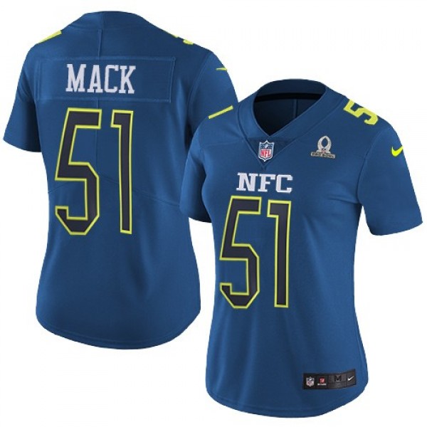Women's Falcons #51 Alex Mack Navy Stitched NFL Limited NFC 2017 Pro Bowl Jersey