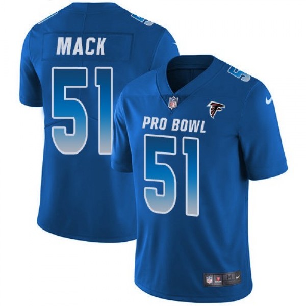 Women's Falcons #51 Alex Mack Royal Stitched NFL Limited NFC 2018 Pro Bowl Jersey