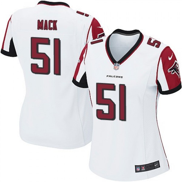 Women's Falcons #51 Alex Mack White Stitched NFL Elite Jersey