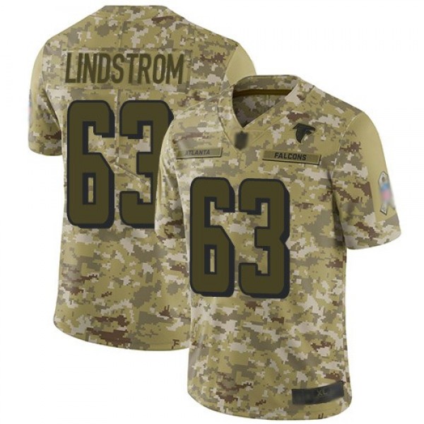 Nike Falcons #63 Chris Lindstrom Camo Men's Stitched NFL Limited 2018 Salute To Service Jersey