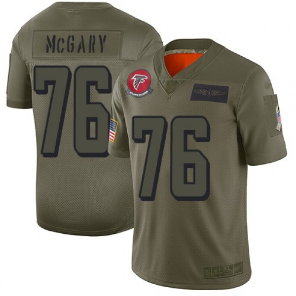 Nike Falcons #76 Kaleb McGary Camo Men's Stitched NFL Limited 2019 Salute To Service Jersey
