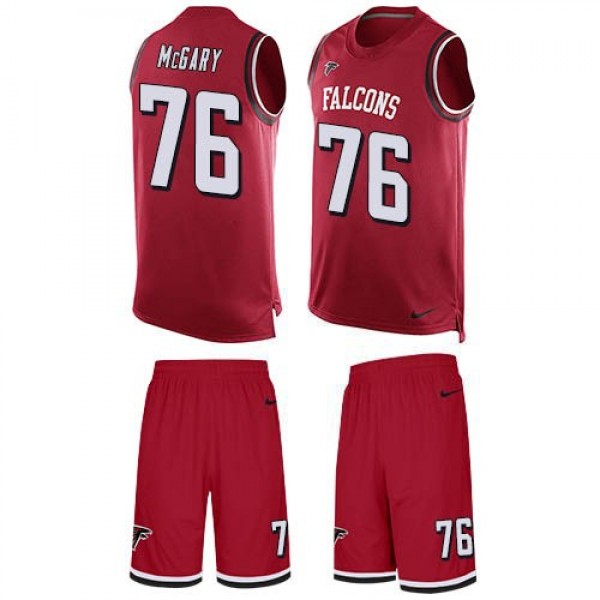 Nike Falcons #76 Kaleb McGary Red Team Color Men's Stitched NFL Limited Tank Top Suit Jersey