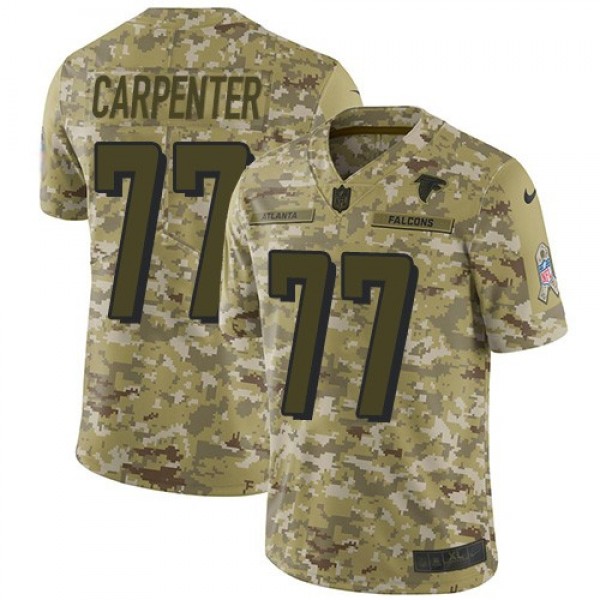 Nike Falcons #77 James Carpenter Camo Men's Stitched NFL Limited 2018 Salute To Service Jersey