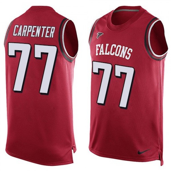Nike Falcons #77 James Carpenter Red Team Color Men's Stitched NFL Limited Tank Top Jersey