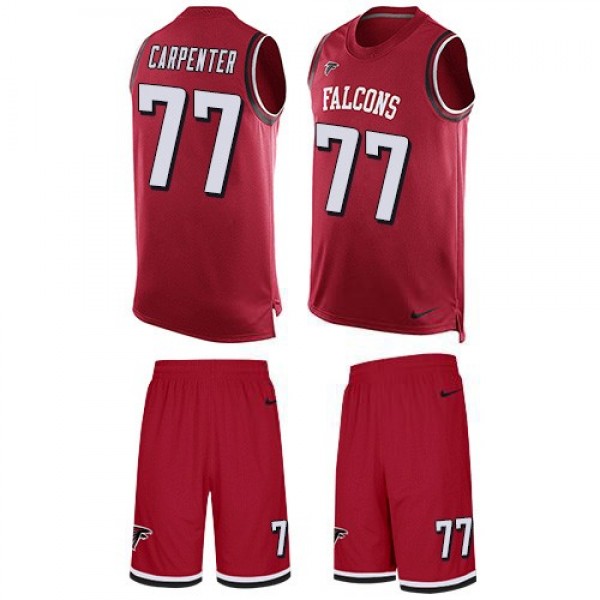 Nike Falcons #77 James Carpenter Red Team Color Men's Stitched NFL Limited Tank Top Suit Jersey
