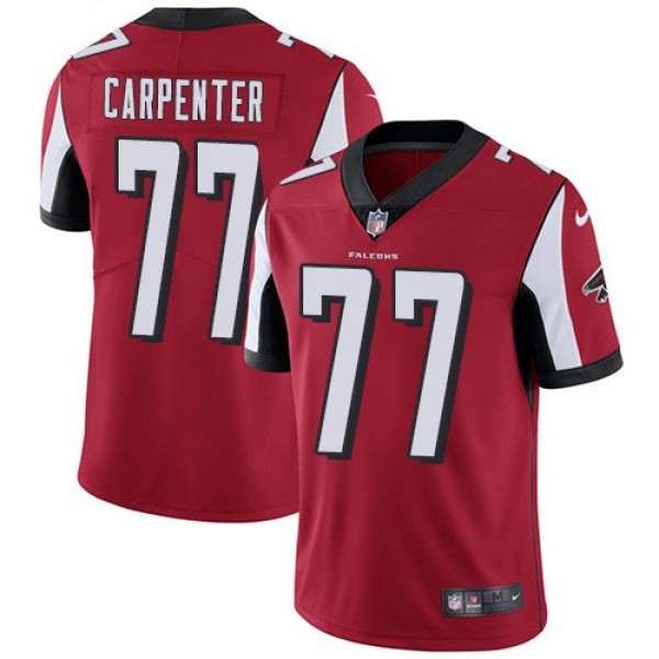 Nike Falcons #77 James Carpenter Red Team Color Men's Stitched NFL Vapor Untouchable Limited Jersey