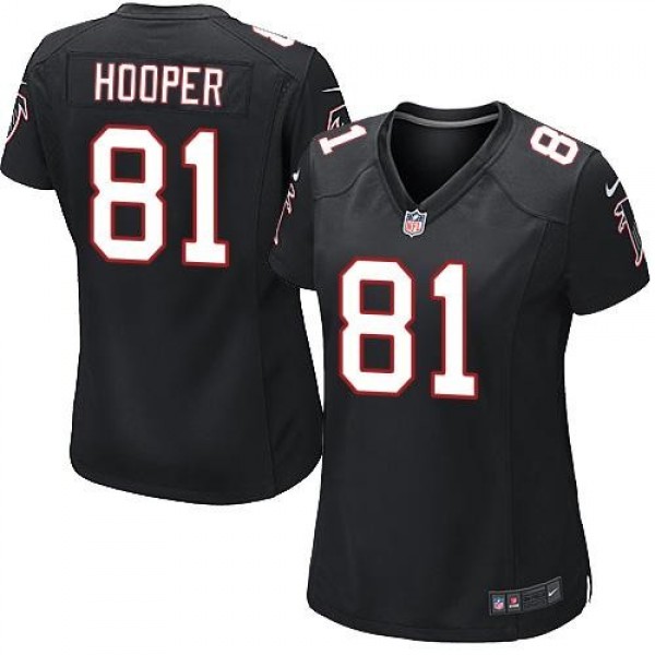 Women's Falcons #81 Austin Hooper Black Alternate Stitched NFL Elite Jersey