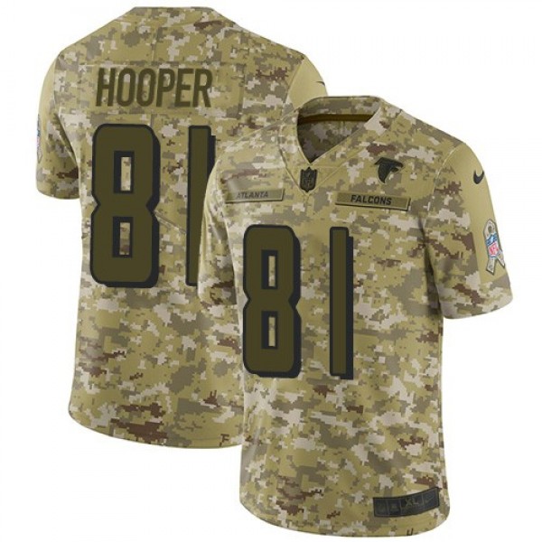 Nike Falcons #81 Austin Hooper Camo Men's Stitched NFL Limited 2018 Salute To Service Jersey