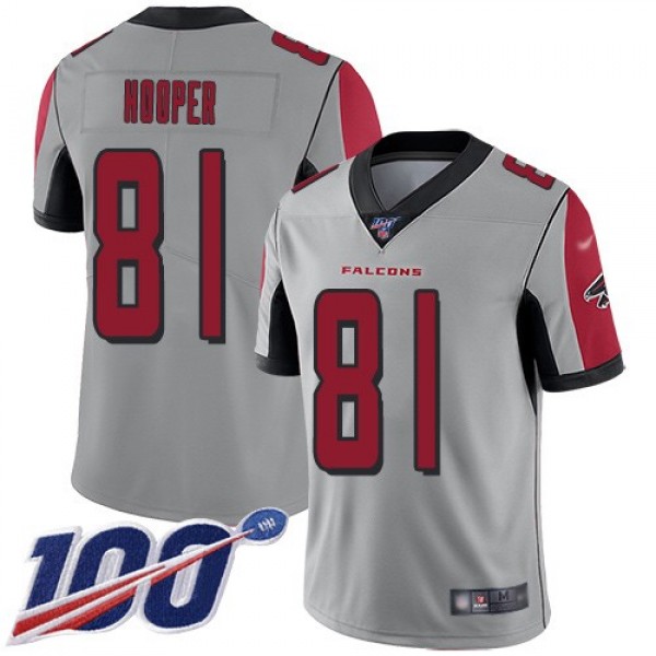 Nike Falcons #81 Austin Hooper Silver Men's Stitched NFL Limited Inverted Legend 100th Season Jersey
