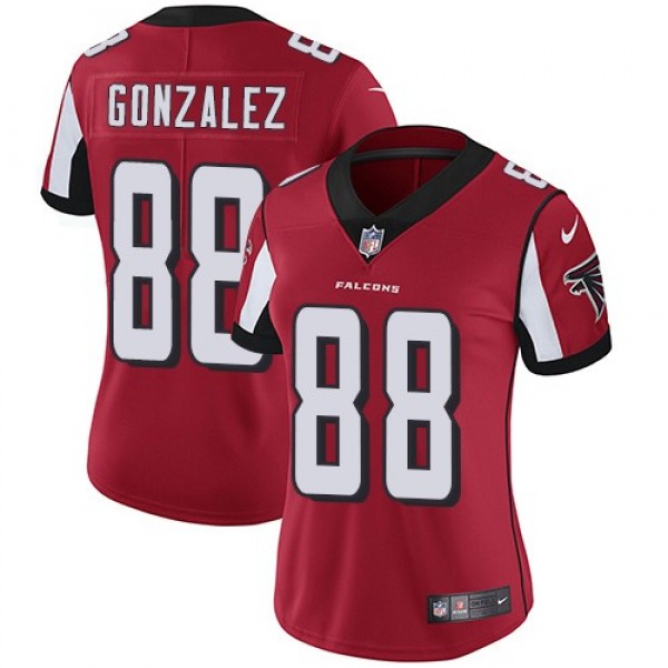 Women's Falcons #88 Tony Gonzalez Red Team Color Stitched NFL Vapor Untouchable Limited Jersey