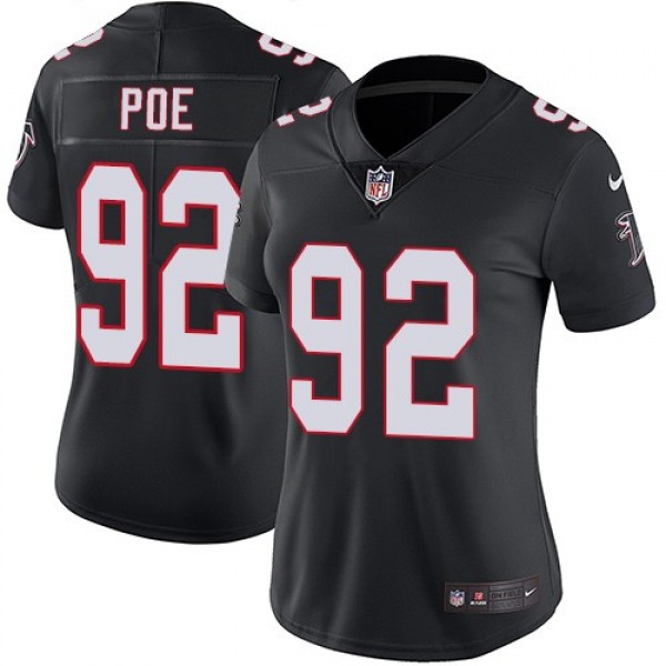 Women's Falcons #92 Dontari Poe Black Alternate Stitched NFL Vapor Untouchable Limited Jersey