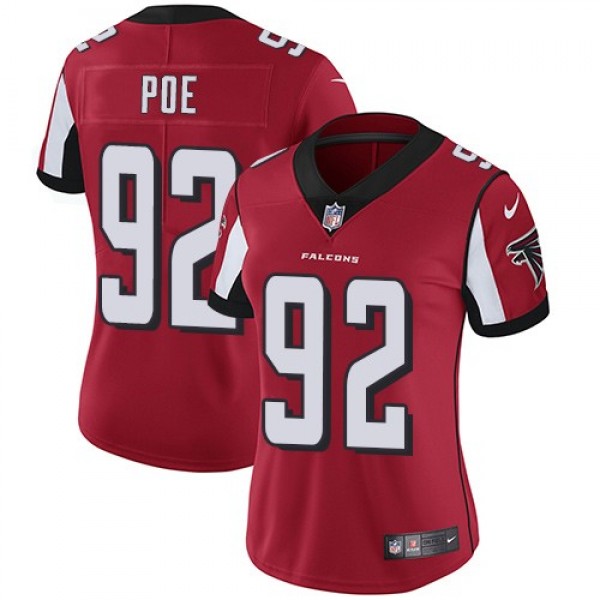 Women's Falcons #92 Dontari Poe Red Team Color Stitched NFL Vapor Untouchable Limited Jersey