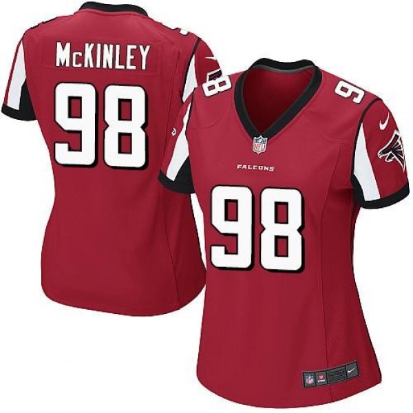 Women's Falcons #98 Takkarist McKinley Red Team Color Stitched NFL Elite Jersey