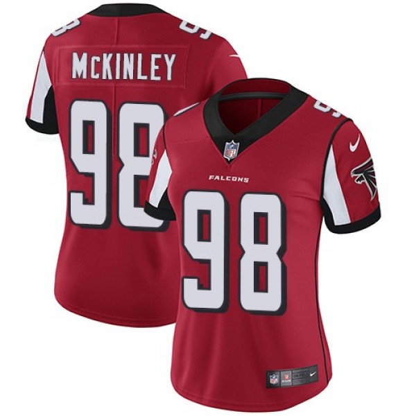 Women's Falcons #98 Takkarist McKinley Red Team Color Stitched NFL Vapor Untouchable Limited Jersey