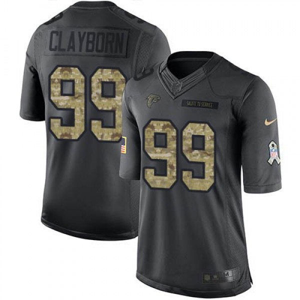 Nike Falcons #99 Adrian Clayborn Black Men's Stitched NFL Limited 2016 Salute To Service Jersey