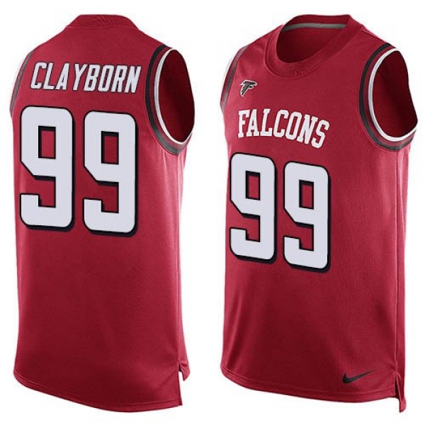 Nike Falcons #99 Adrian Clayborn Red Team Color Men's Stitched NFL Limited Tank Top Jersey