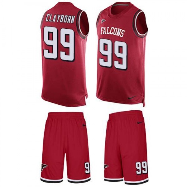 Nike Falcons #99 Adrian Clayborn Red Team Color Men's Stitched NFL Limited Tank Top Suit Jersey