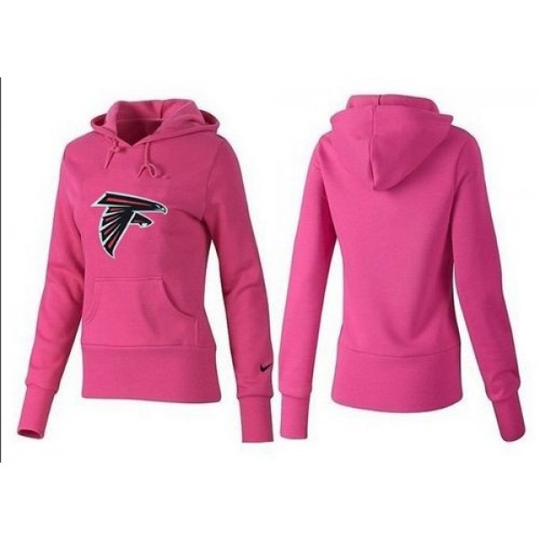Women's Atlanta Falcons Logo Pullover Hoodie Pink Jersey