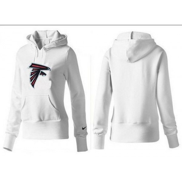 Women's Atlanta Falcons Logo Pullover Hoodie White Jersey
