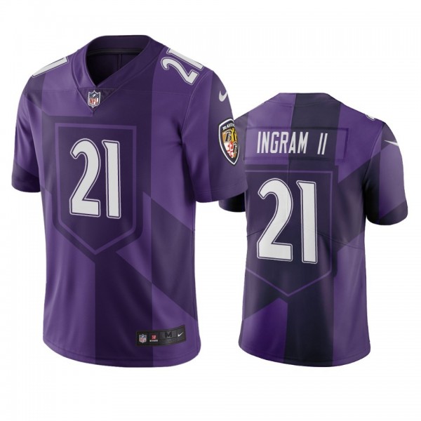 Baltimore Ravens #21 Mark Ingram Purple Vapor Limited City Edition NFL Jersey